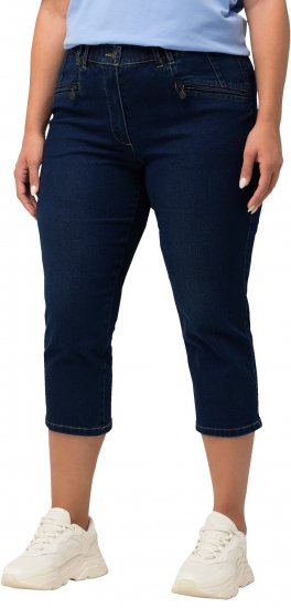 Ulla Popken Cropped Stretch Blend Mony Jeans Blue Denim - Τζιν & Παντελόνια για Γυναίκες σε Μεγάλες Μεγέθη – Plus Size - 