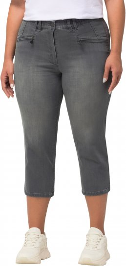 Ulla Popken Cropped Stretch Blend Mony Jeans Denim Blue - Τζιν & Παντελόνια για Γυναίκες σε Μεγάλες Μεγέθη – Plus Size - 