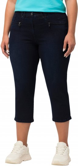 Ulla Popken Cropped Stretch Blend Mony Jeans Denim Blue - Τζιν & Παντελόνια για Γυναίκες σε Μεγάλες Μεγέθη – Plus Size - 