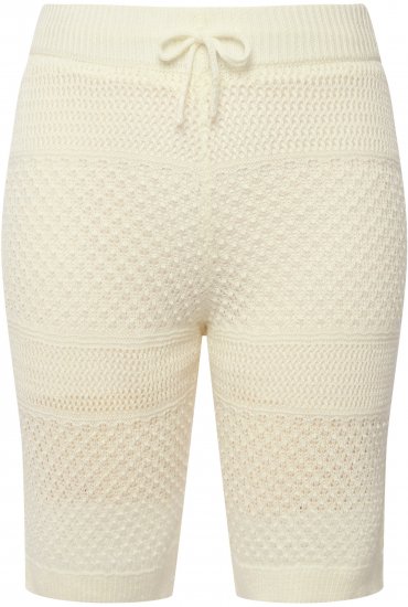Ulla Popken Crochet Bermuda Layered Look Shorts White - Τζιν & Παντελόνια για Γυναίκες σε Μεγάλες Μεγέθη – Plus Size - 