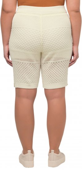 Ulla Popken Crochet Bermuda Layered Look Shorts White - Τζιν & Παντελόνια για Γυναίκες σε Μεγάλες Μεγέθη – Plus Size - 