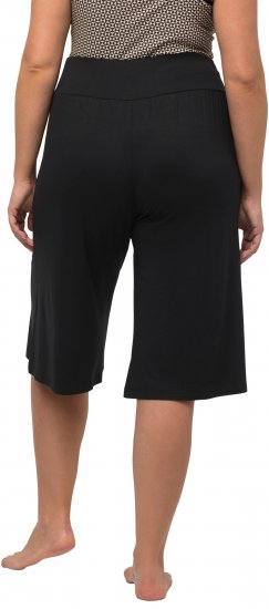 Ulla Popken Wide Leg Flared Bermuda Shorts Black - Τζιν & Παντελόνια για Γυναίκες σε Μεγάλες Μεγέθη – Plus Size - 