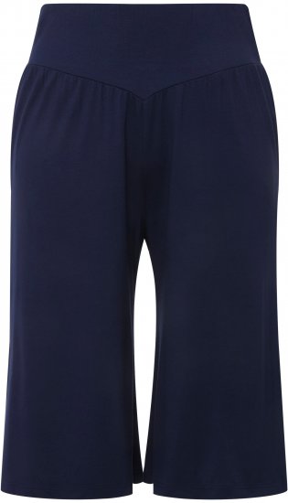 Ulla Popken Wide Leg Flared Bermuda Shorts Navy - Τζιν & Παντελόνια για Γυναίκες σε Μεγάλες Μεγέθη – Plus Size - 