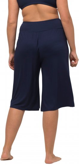 Ulla Popken Wide Leg Flared Bermuda Shorts Navy - Τζιν & Παντελόνια για Γυναίκες σε Μεγάλες Μεγέθη – Plus Size - 