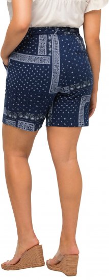 Ulla Popken Paisley Pull On Shorts Blue - Τζιν & Παντελόνια για Γυναίκες σε Μεγάλες Μεγέθη – Plus Size - 