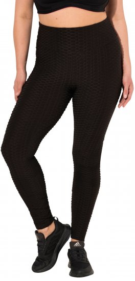 Ulla Popken Textured High Waisted Leggings Grey - Τζιν & Παντελόνια για Γυναίκες σε Μεγάλες Μεγέθη – Plus Size - 