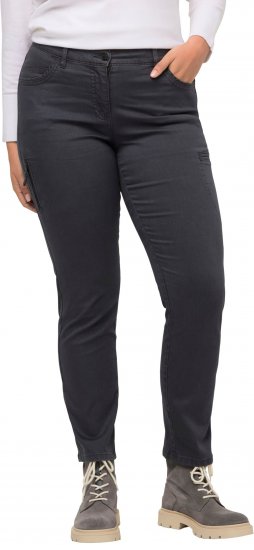 Ulla Popken Stretch Fit 6 Pocket Cargo Pants Black - Τζιν & Παντελόνια για Γυναίκες σε Μεγάλες Μεγέθη – Plus Size - 