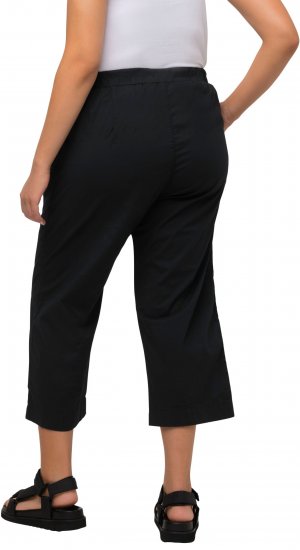 Ulla Popken Cropped Ruby Fit Pants Black - Τζιν & Παντελόνια για Γυναίκες σε Μεγάλες Μεγέθη – Plus Size - 