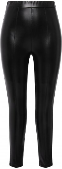 Ulla Popken Faux Leather Leggings Black - Τζιν & Παντελόνια για Γυναίκες σε Μεγάλες Μεγέθη – Plus Size - 