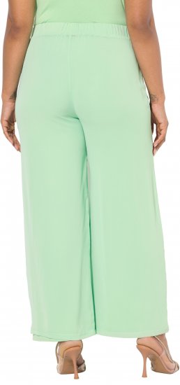 Ulla Popken Layered Chiffon Wide Leg Pants Green - Τζιν & Παντελόνια για Γυναίκες σε Μεγάλες Μεγέθη – Plus Size - 