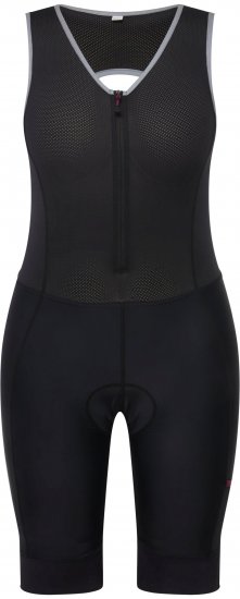 Ulla Popken Padded Cycling Zip Front Bodysuit Black - Τζιν & Παντελόνια για Γυναίκες σε Μεγάλες Μεγέθη – Plus Size - 