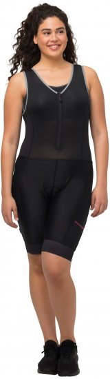 Ulla Popken Padded Cycling Zip Front Bodysuit Black - Τζιν & Παντελόνια για Γυναίκες σε Μεγάλες Μεγέθη – Plus Size - 