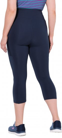 Ulla Popken Cropped High Waisted Leggings Navy - Τζιν & Παντελόνια για Γυναίκες σε Μεγάλες Μεγέθη – Plus Size - 