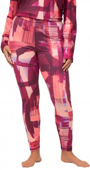 Ulla Popken Abstract Print Ski Leggings Red - Τζιν & Παντελόνια για Γυναίκες σε Μεγάλες Μεγέθη – Plus Size - 