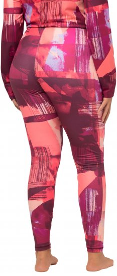 Ulla Popken Abstract Print Ski Leggings Red - Τζιν & Παντελόνια για Γυναίκες σε Μεγάλες Μεγέθη – Plus Size - 