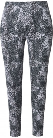 Ulla Popken Leopard Print Leggings Black - Τζιν & Παντελόνια για Γυναίκες σε Μεγάλες Μεγέθη – Plus Size - 