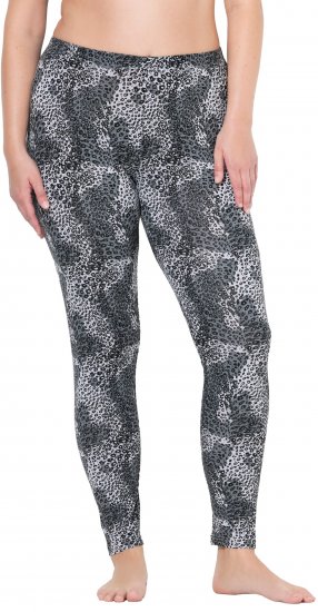 Ulla Popken Leopard Print Leggings Black - Τζιν & Παντελόνια για Γυναίκες σε Μεγάλες Μεγέθη – Plus Size - 