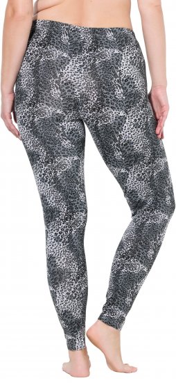 Ulla Popken Leopard Print Leggings Black - Τζιν & Παντελόνια για Γυναίκες σε Μεγάλες Μεγέθη – Plus Size - 