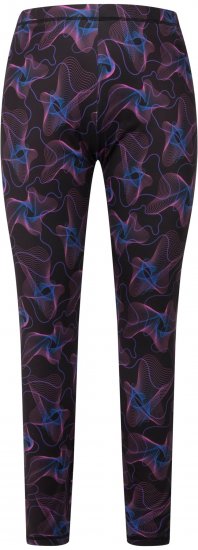 Ulla Popken Geometric Wave Quick Drying Ski Leggings Black - Τζιν & Παντελόνια για Γυναίκες σε Μεγάλες Μεγέθη – Plus Size - 