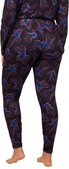 Ulla Popken Geometric Wave Quick Drying Ski Leggings Black - Τζιν & Παντελόνια για Γυναίκες σε Μεγάλες Μεγέθη – Plus Size - 