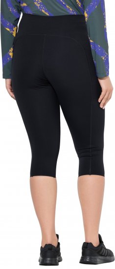 Ulla Popken Cropped Sports Leggings Black - Τζιν & Παντελόνια για Γυναίκες σε Μεγάλες Μεγέθη – Plus Size - 