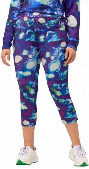 Ulla Popken Neon Bubble Quick Dry Leggings Blue - Τζιν & Παντελόνια για Γυναίκες σε Μεγάλες Μεγέθη – Plus Size - 