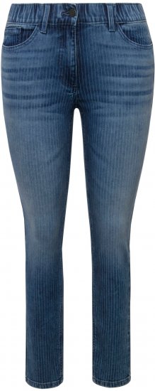 Ulla Popken Textured Stripe Sarah Slim Fit Jeans Blue - Τζιν & Παντελόνια για Γυναίκες σε Μεγάλες Μεγέθη – Plus Size - 