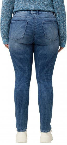 Ulla Popken Textured Stripe Sarah Slim Fit Jeans Blue - Τζιν & Παντελόνια για Γυναίκες σε Μεγάλες Μεγέθη – Plus Size - 