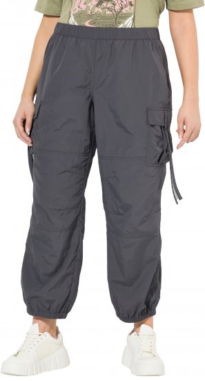 Ulla Popken Elastic Waist Cargo Pants Graphite Grey - Τζιν & Παντελόνια για Γυναίκες σε Μεγάλες Μεγέθη – Plus Size - 