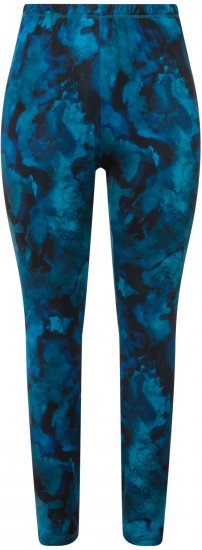 Ulla Popken Ink Print Functional Ski Leggings Blue - Τζιν & Παντελόνια για Γυναίκες σε Μεγάλες Μεγέθη – Plus Size - 