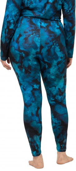 Ulla Popken Ink Print Functional Ski Leggings Blue - Τζιν & Παντελόνια για Γυναίκες σε Μεγάλες Μεγέθη – Plus Size - 