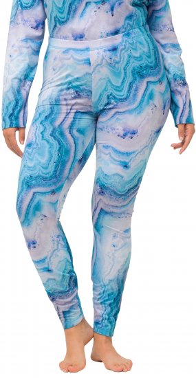 Ulla Popken Marble Ski Leggings Blue - Τζιν & Παντελόνια για Γυναίκες σε Μεγάλες Μεγέθη – Plus Size - 