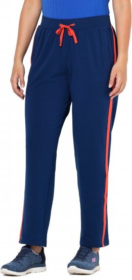 Ulla Popken Side Stripe Joggers Blue - Τζιν & Παντελόνια για Γυναίκες σε Μεγάλες Μεγέθη – Plus Size - 