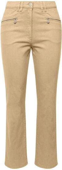 Ulla Popken Mony Tapered Leg Zip Pocket Pants Dark Putty - Τζιν & Παντελόνια για Γυναίκες σε Μεγάλες Μεγέθη – Plus Size - 