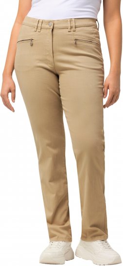 Ulla Popken Mony Tapered Leg Zip Pocket Pants Dark Putty - Τζιν & Παντελόνια για Γυναίκες σε Μεγάλες Μεγέθη – Plus Size - 