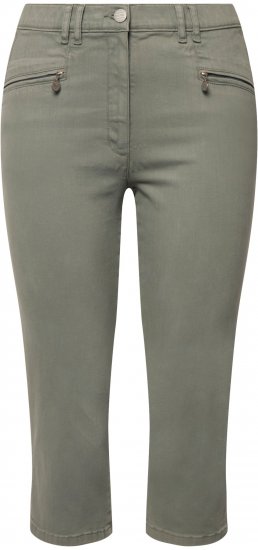Ulla Popken Cropped Stretch Fit Mony Pants Light Moss Green - Τζιν & Παντελόνια για Γυναίκες σε Μεγάλες Μεγέθη – Plus Size - 