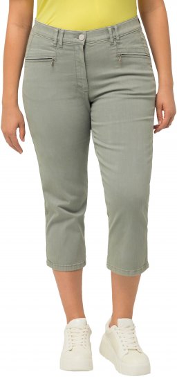Ulla Popken Cropped Stretch Fit Mony Pants Light Moss Green - Τζιν & Παντελόνια για Γυναίκες σε Μεγάλες Μεγέθη – Plus Size - 