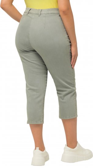 Ulla Popken Cropped Stretch Fit Mony Pants Light Moss Green - Τζιν & Παντελόνια για Γυναίκες σε Μεγάλες Μεγέθη – Plus Size - 