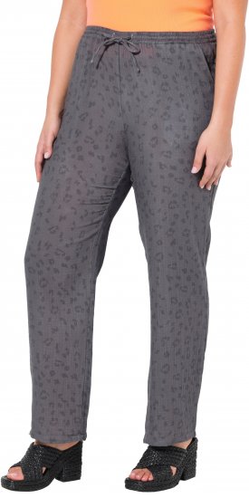 Ulla Popken Muslin Pull On Pants Black - Τζιν & Παντελόνια για Γυναίκες σε Μεγάλες Μεγέθη – Plus Size - 