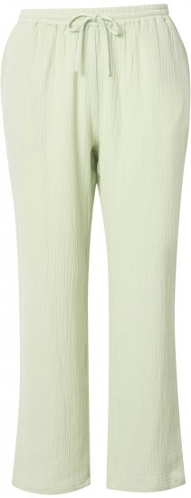 Ulla Popken Muslin Pull On Pants Green - Τζιν & Παντελόνια για Γυναίκες σε Μεγάλες Μεγέθη – Plus Size - 