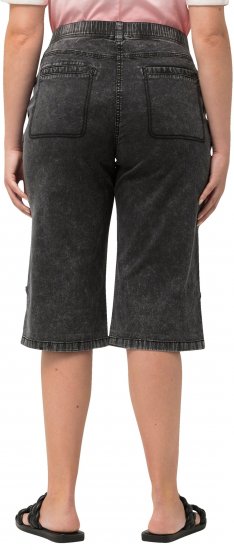 Ulla Popken Denim Acid Wash Bermuda Shorts Black - Τζιν & Παντελόνια για Γυναίκες σε Μεγάλες Μεγέθη – Plus Size - 