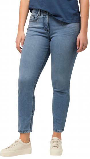 Ulla Popken Rhinestone Detail Stretch Fit Skinny Jeans Blue - Τζιν & Παντελόνια για Γυναίκες σε Μεγάλες Μεγέθη – Plus Size - 