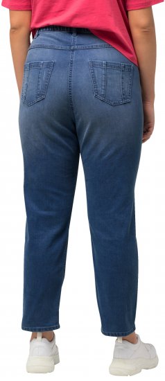 Ulla Popken Rhinestone Detail Stretch Fit Skinny Jeans Blue Denim - Τζιν & Παντελόνια για Γυναίκες σε Μεγάλες Μεγέθη – Plus Size - 