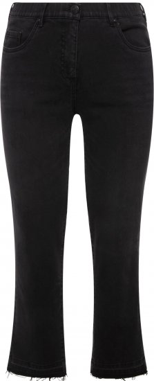 Ulla Popken Sarah Fringe Hem Jeans Black - Τζιν & Παντελόνια για Γυναίκες σε Μεγάλες Μεγέθη – Plus Size - 