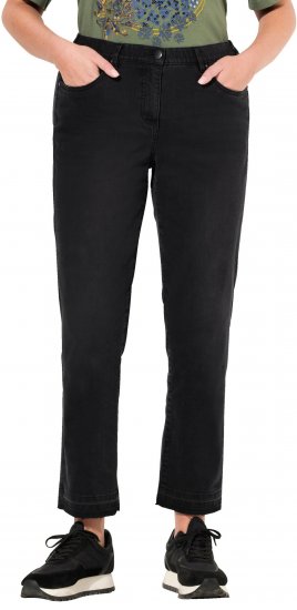Ulla Popken Sarah Fringe Hem Jeans Black - Τζιν & Παντελόνια για Γυναίκες σε Μεγάλες Μεγέθη – Plus Size - 