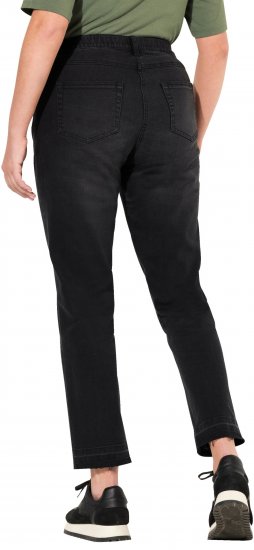 Ulla Popken Sarah Fringe Hem Jeans Black - Τζιν & Παντελόνια για Γυναίκες σε Μεγάλες Μεγέθη – Plus Size - 