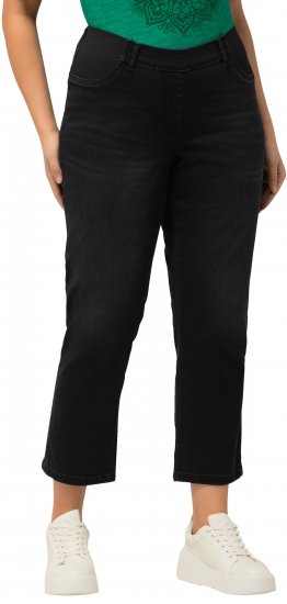 Ulla Popken Sienna Crop Stretch Jeans Black - Τζιν & Παντελόνια για Γυναίκες σε Μεγάλες Μεγέθη – Plus Size - 