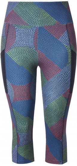 Ulla Popken Quick Dry Cropped Geometric Print Leggings Grey - Τζιν & Παντελόνια για Γυναίκες σε Μεγάλες Μεγέθη – Plus Size - 