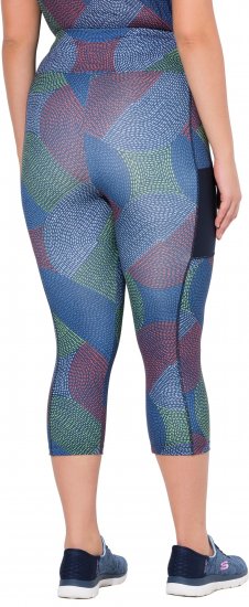 Ulla Popken Quick Dry Cropped Geometric Print Leggings Grey - Τζιν & Παντελόνια για Γυναίκες σε Μεγάλες Μεγέθη – Plus Size - 