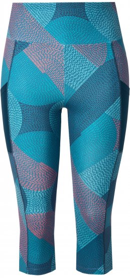 Ulla Popken Quick Dry Cropped Geometric Print Leggings Blue - Μπουφάν - 